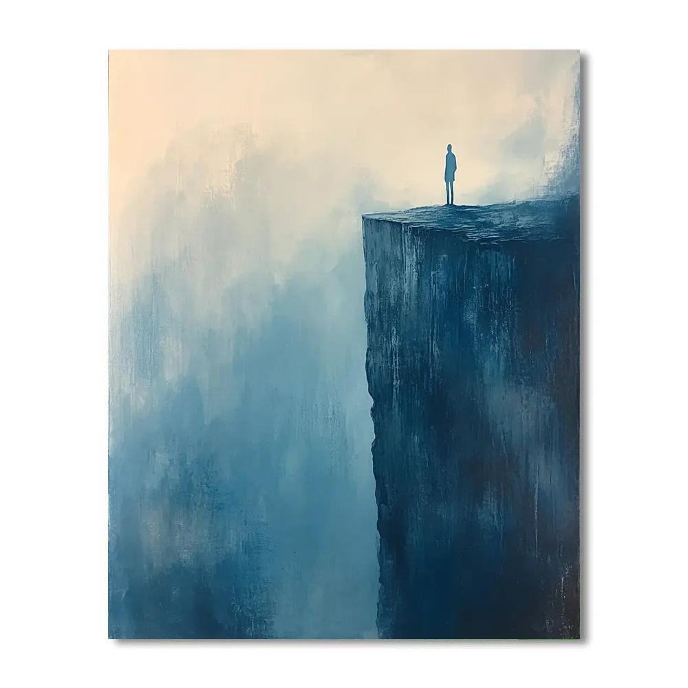 Caspar David Friedrich Inspired Misty Sea Cliff paint by numbers