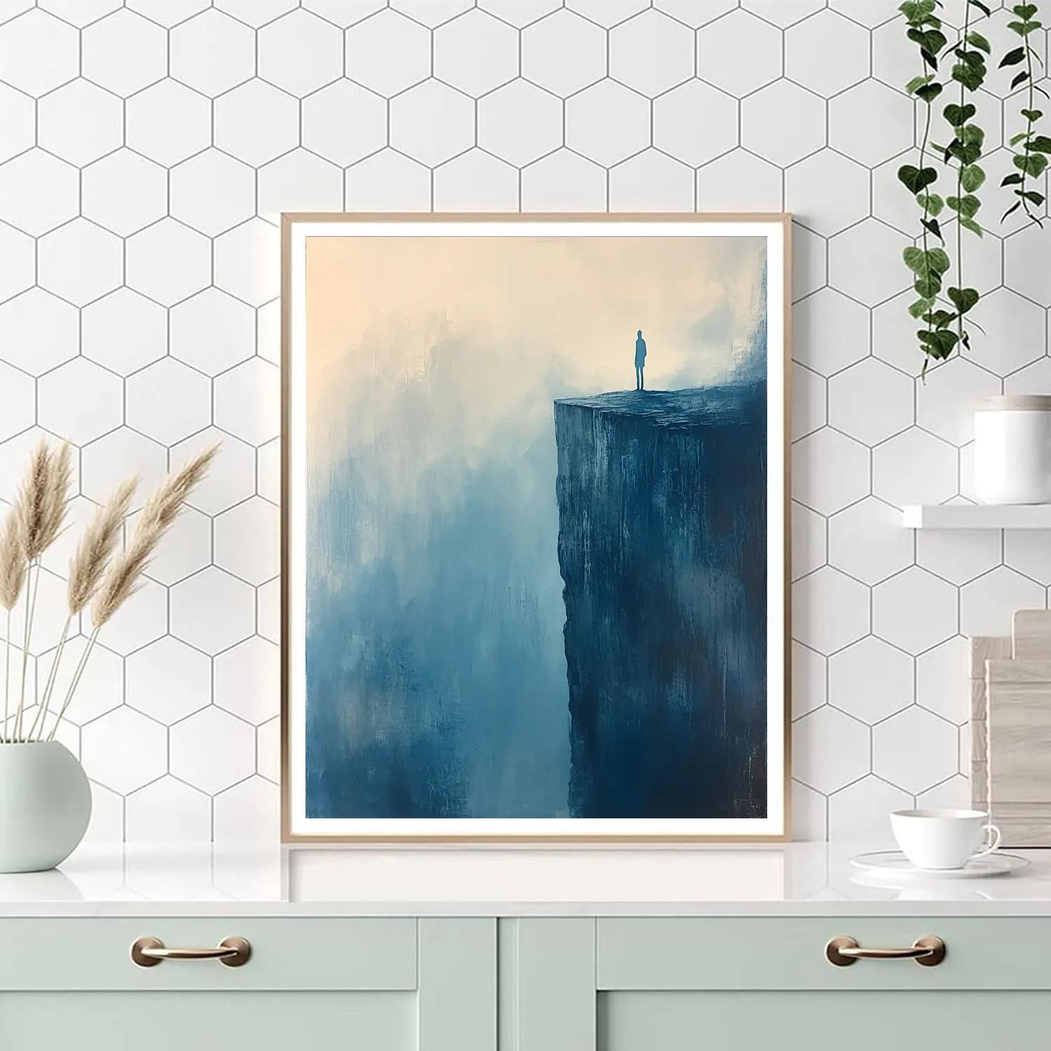 Caspar David Friedrich Inspired Misty Sea Cliff paint by numbers