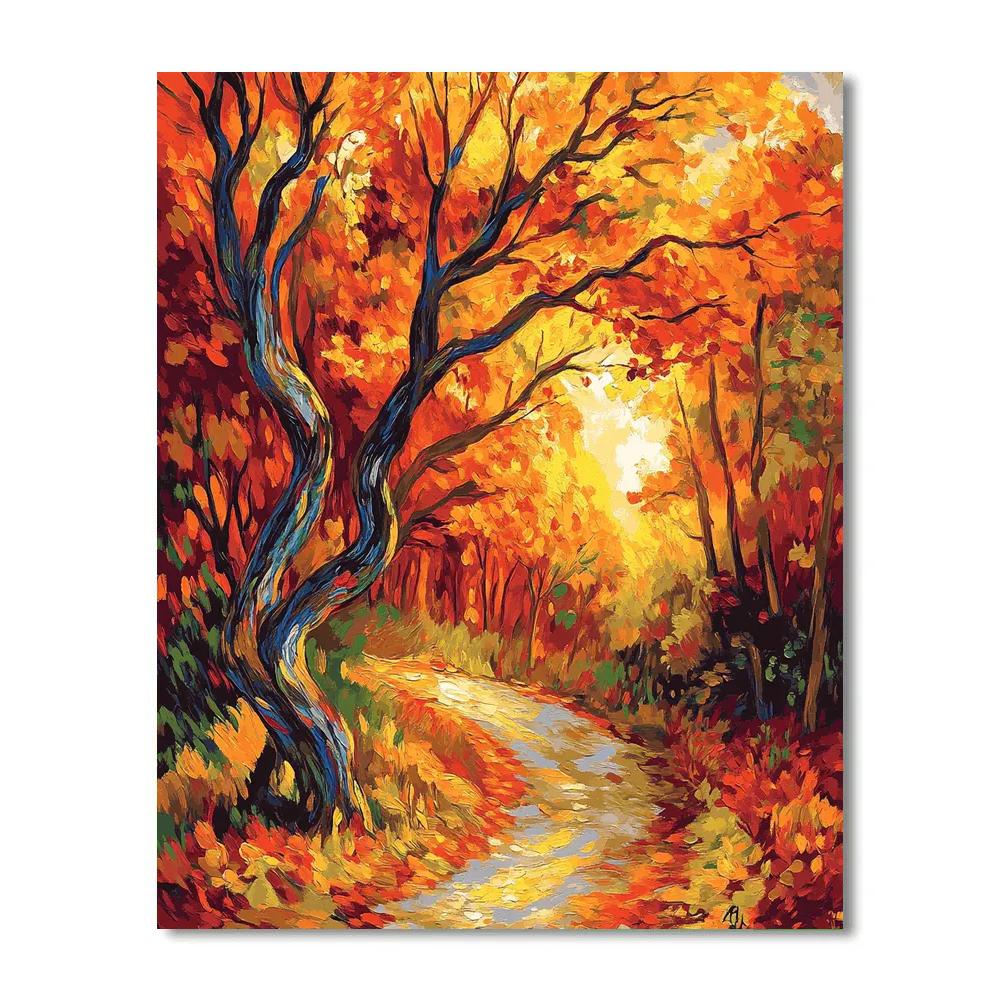 Van Gogh Inspired Autumn Forest Paint by numbers art
