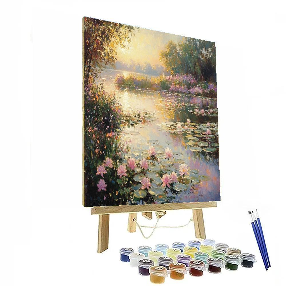 Monet Inspired Garden At Sunrise Painting by numbers kit