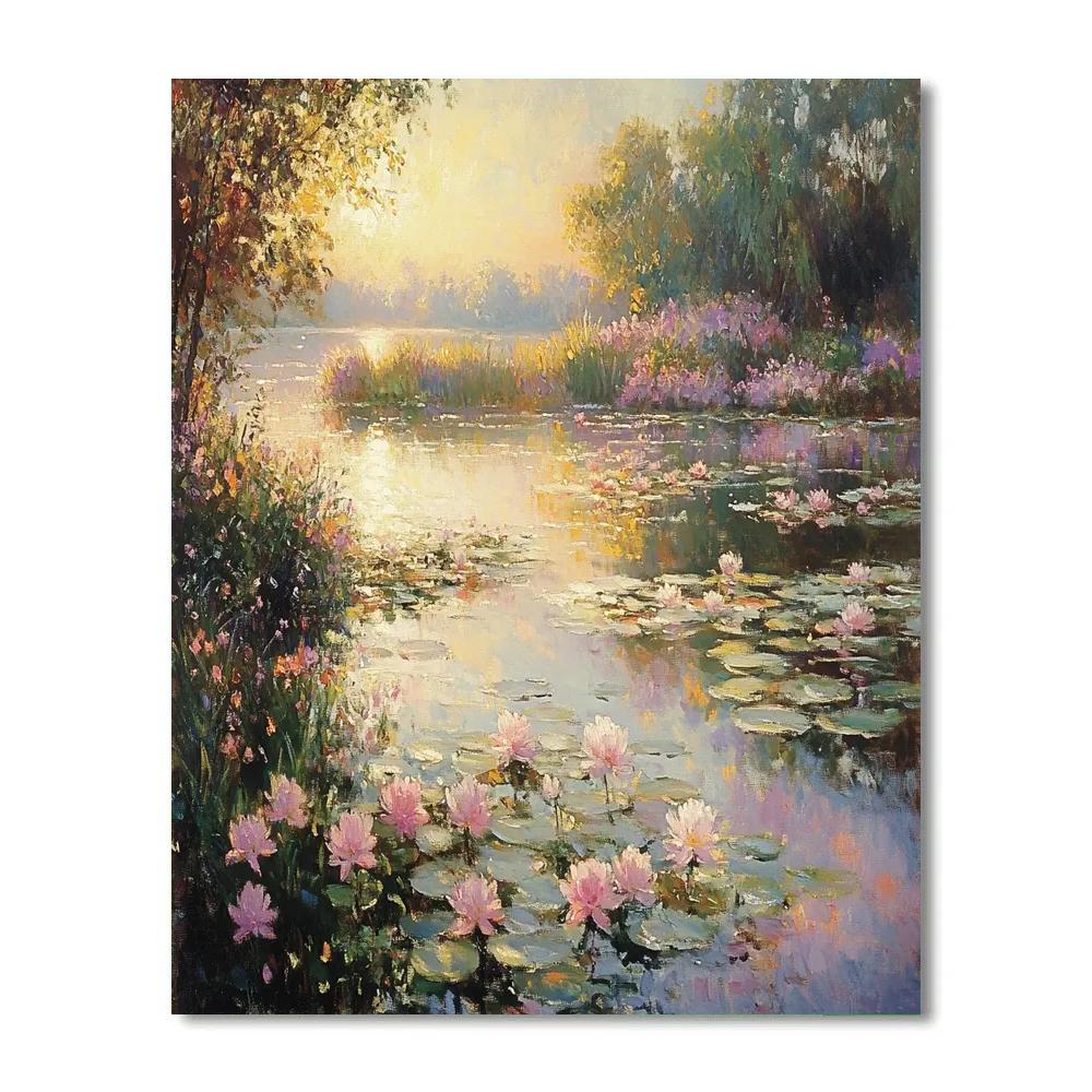 Monet Inspired Garden At Sunrise Painting by numbers kit