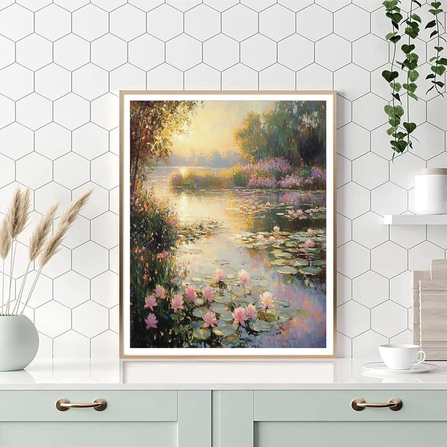 Monet Inspired Garden At Sunrise Painting by numbers kit