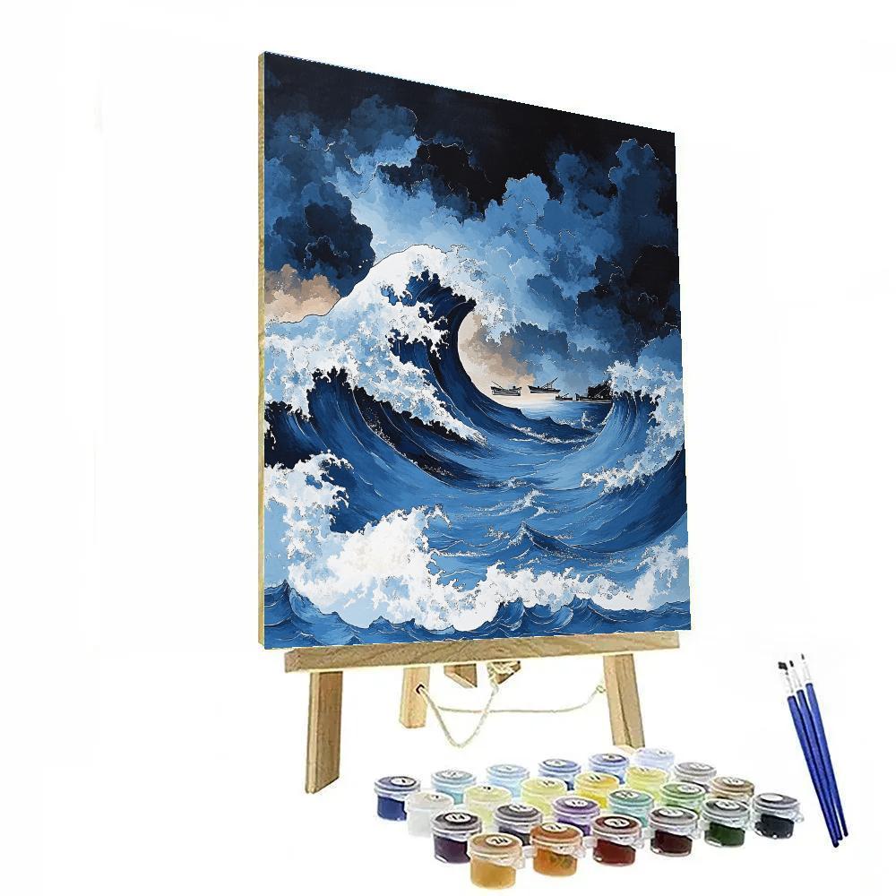 Hokusai Inspired Ocean Storm Paint by numbers kits