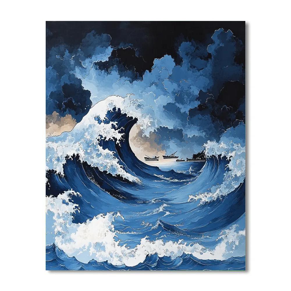 Hokusai Inspired Ocean Storm Paint by numbers kits