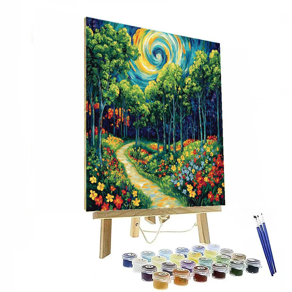 Van Gogh Inspired Enchanted Forest Paint by numbers art