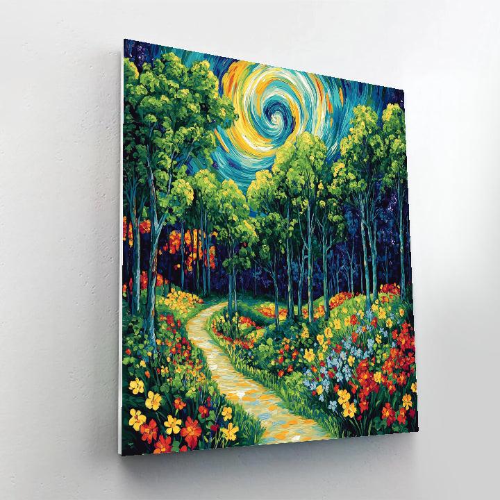 Van Gogh Inspired Enchanted Forest Paint by numbers art