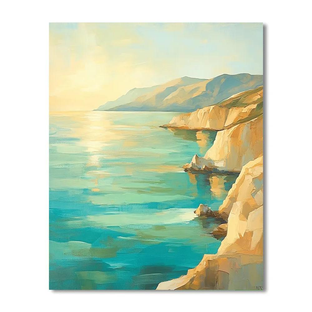 Paul Cézanne Inspired Mediterranean Bay Paint by numbers art