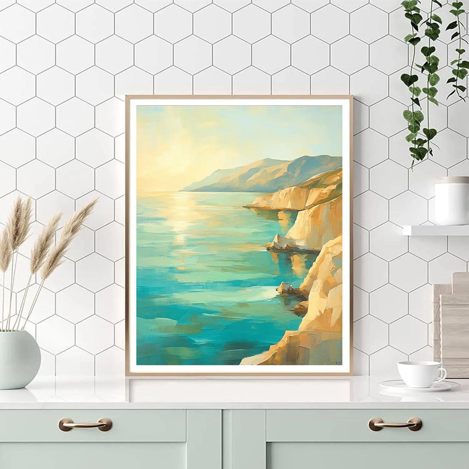 Paul Cézanne Inspired Mediterranean Bay Paint by numbers art