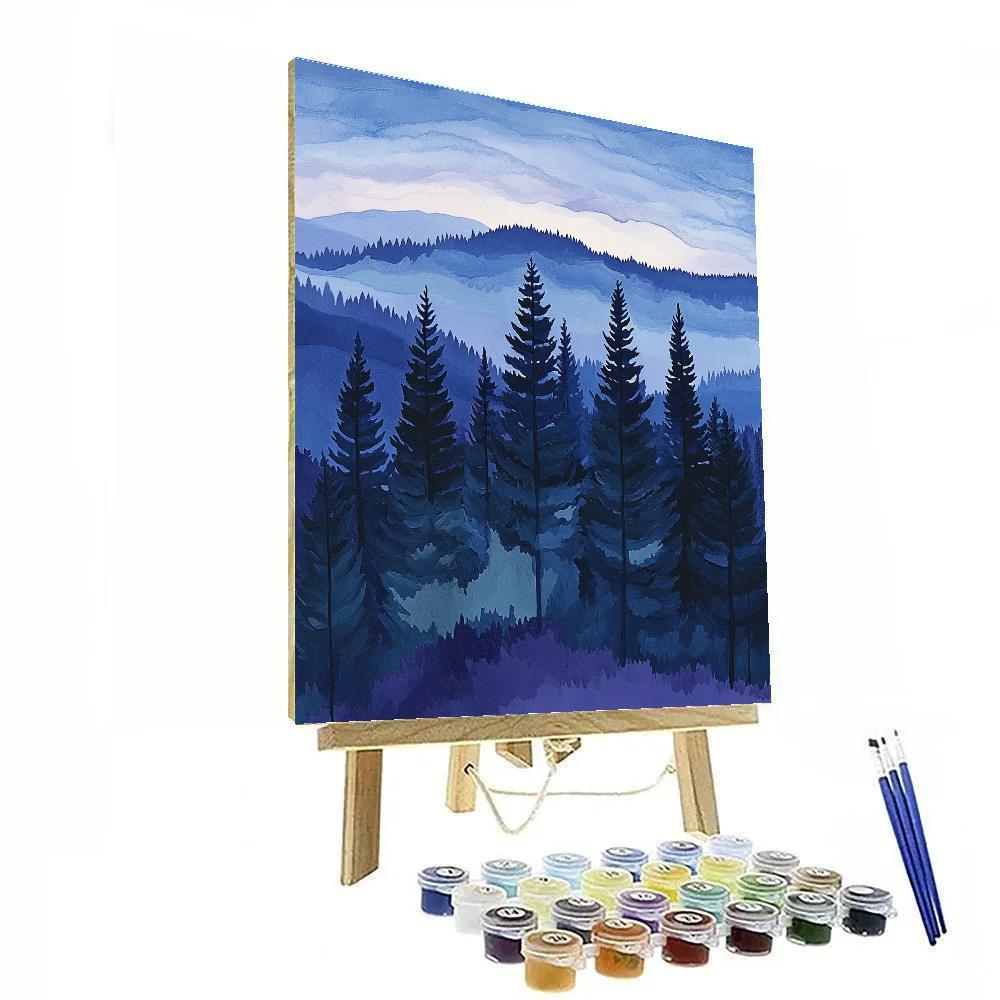 Paul Cézanne Inspired Twilight Pine Ridge Numbered painting kits