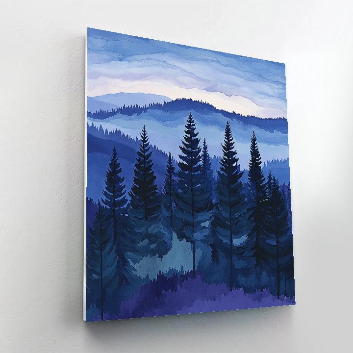 Paul Cézanne Inspired Twilight Pine Ridge Numbered painting kits