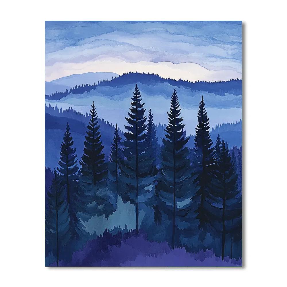 Paul Cézanne Inspired Twilight Pine Ridge Numbered painting kits