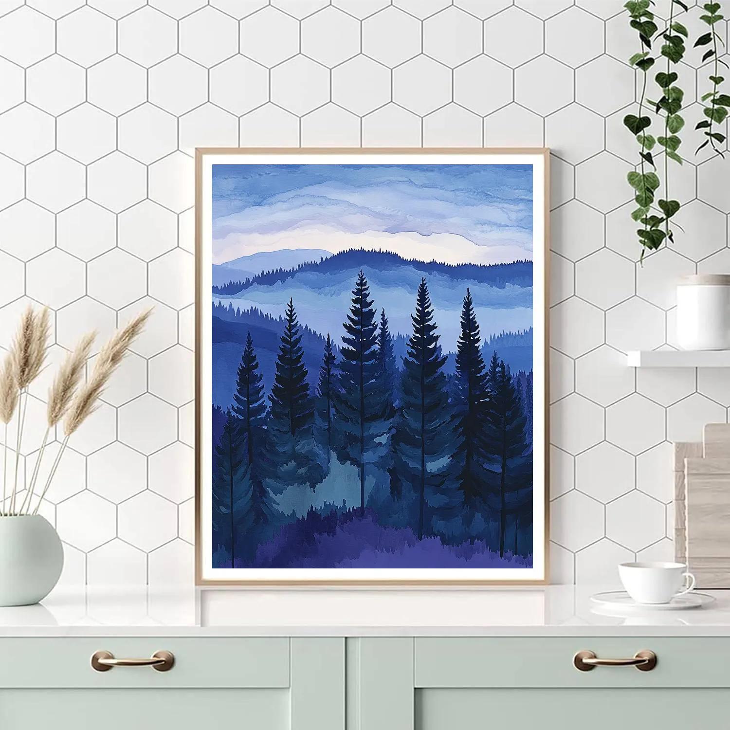 Paul Cézanne Inspired Twilight Pine Ridge Numbered painting kits