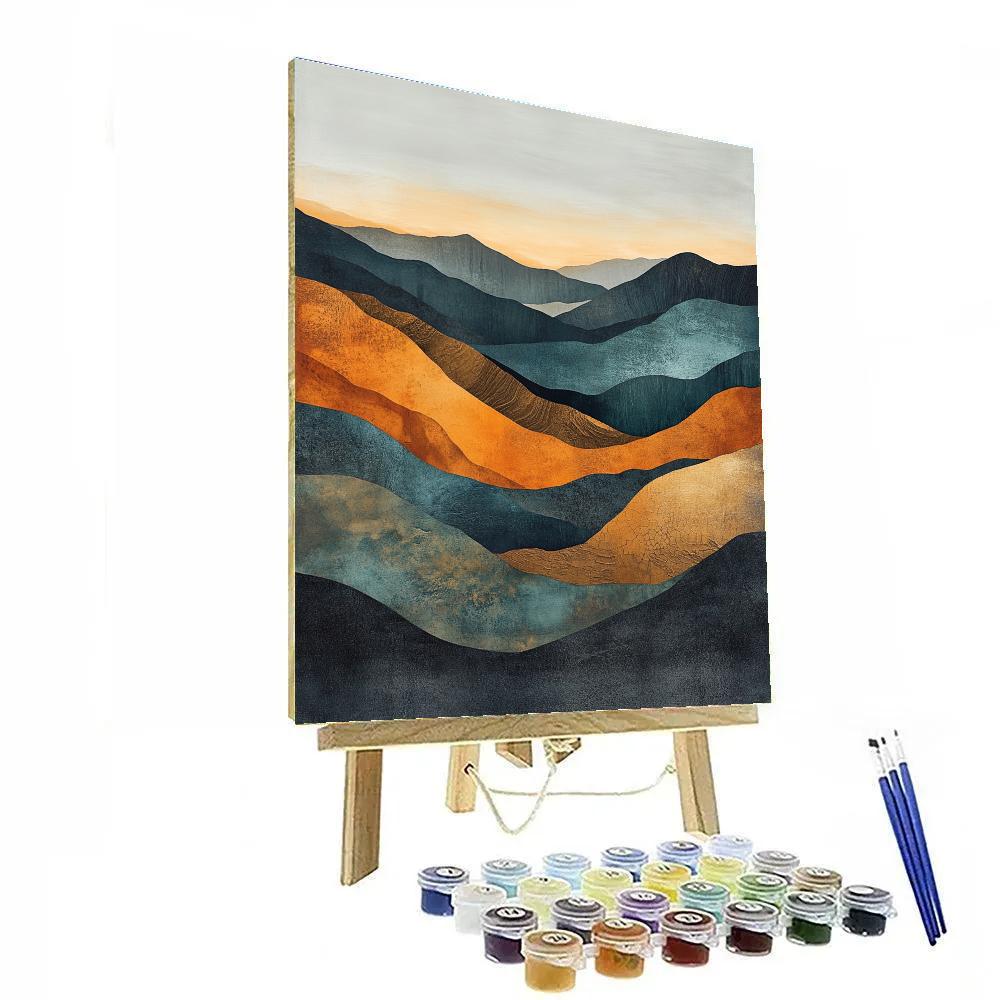 Max Ernst Inspired Ochre Tectonics paint by color