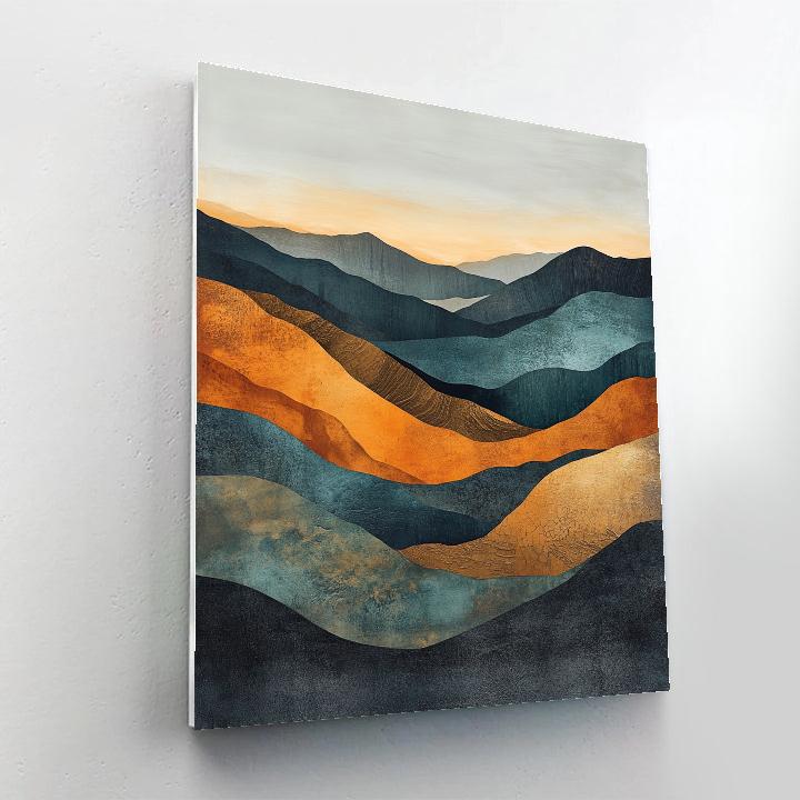 Max Ernst Inspired Ochre Tectonics paint by color