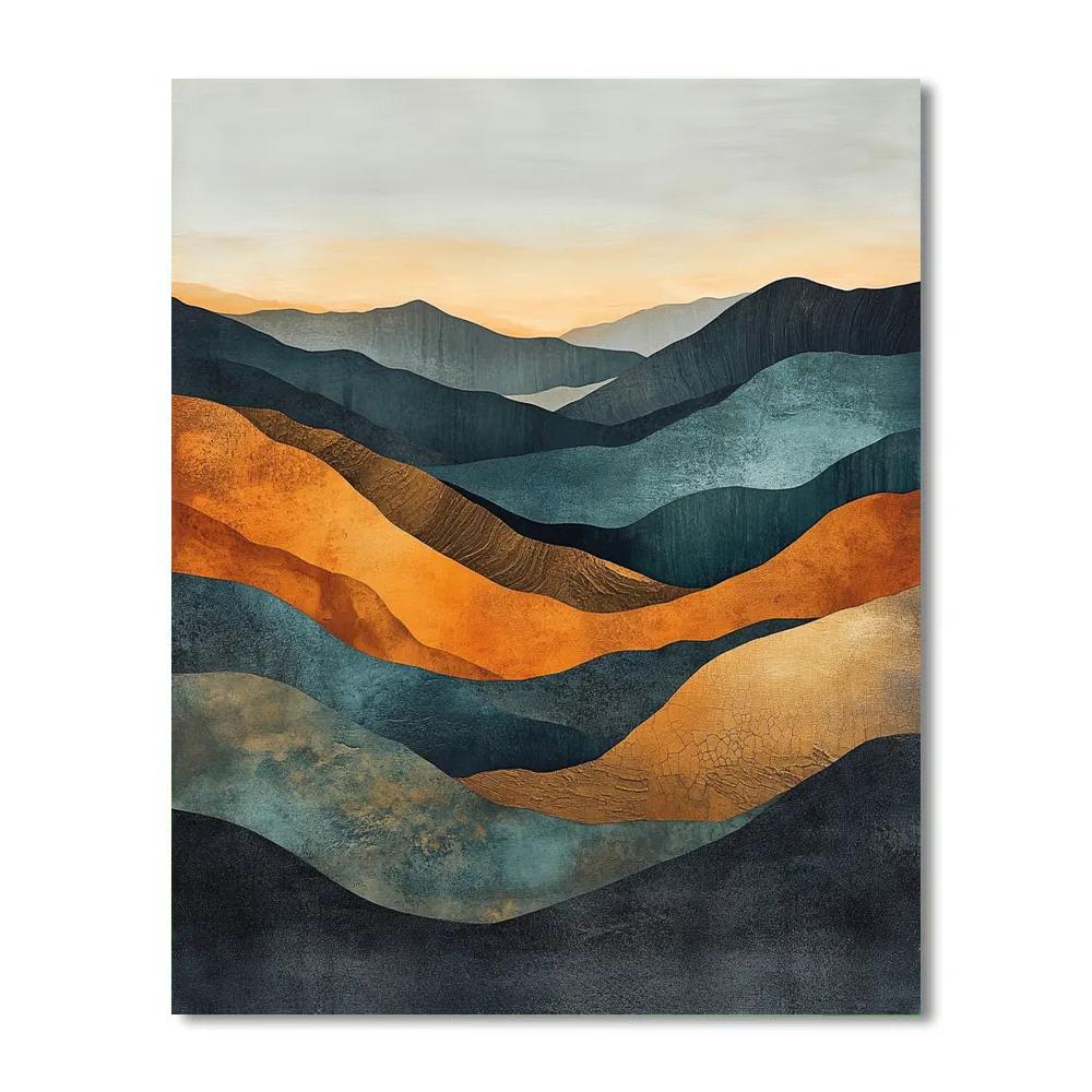 Max Ernst Inspired Ochre Tectonics paint by color