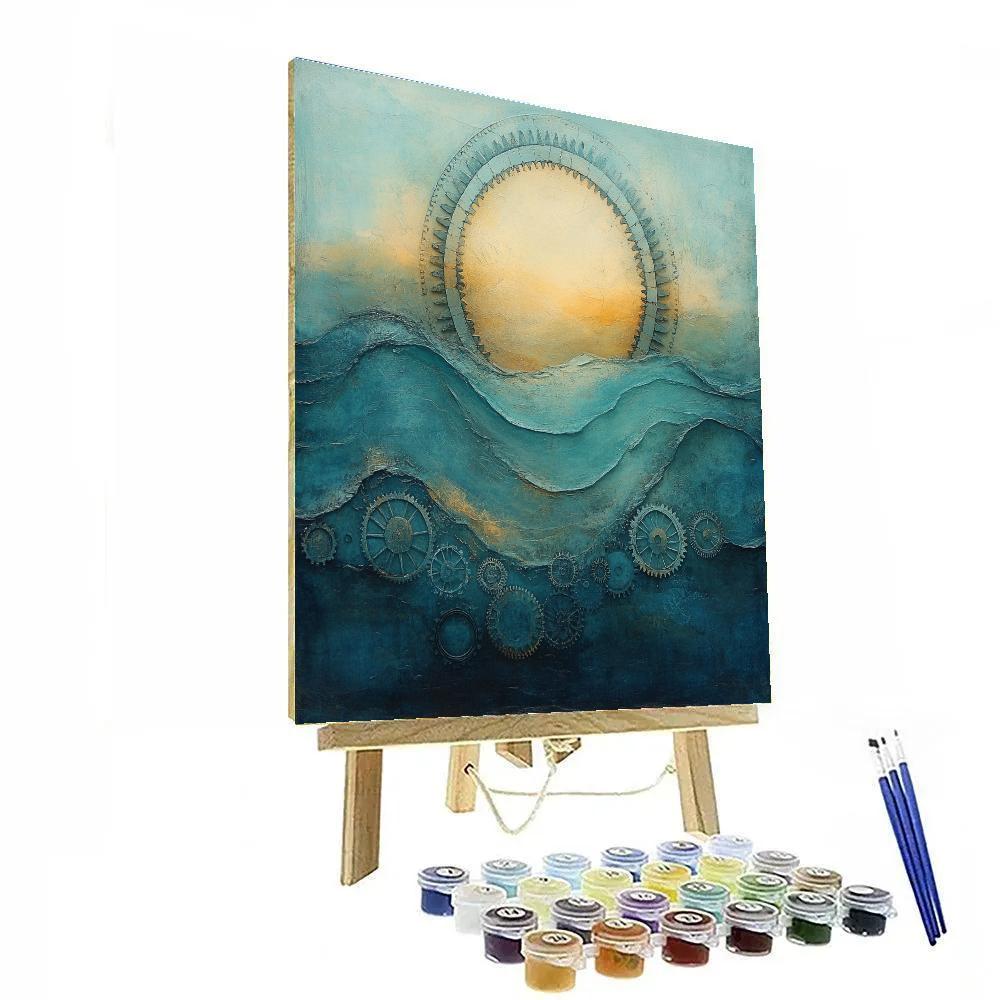 Max Ernst Inspired Clockwork Tides DIY paint by numbers