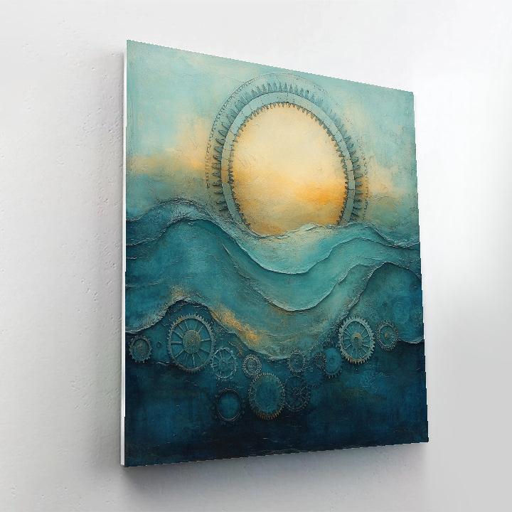 Max Ernst Inspired Clockwork Tides DIY paint by numbers