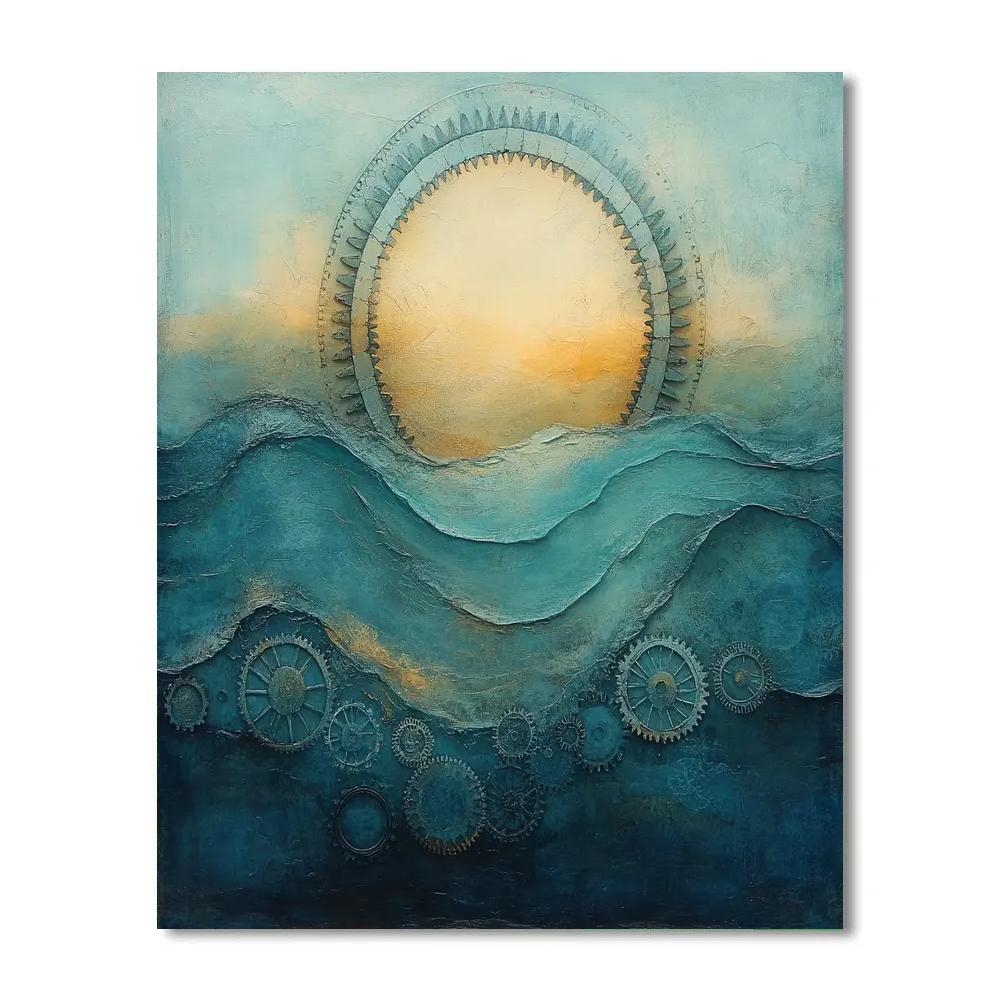 Max Ernst Inspired Clockwork Tides DIY paint by numbers