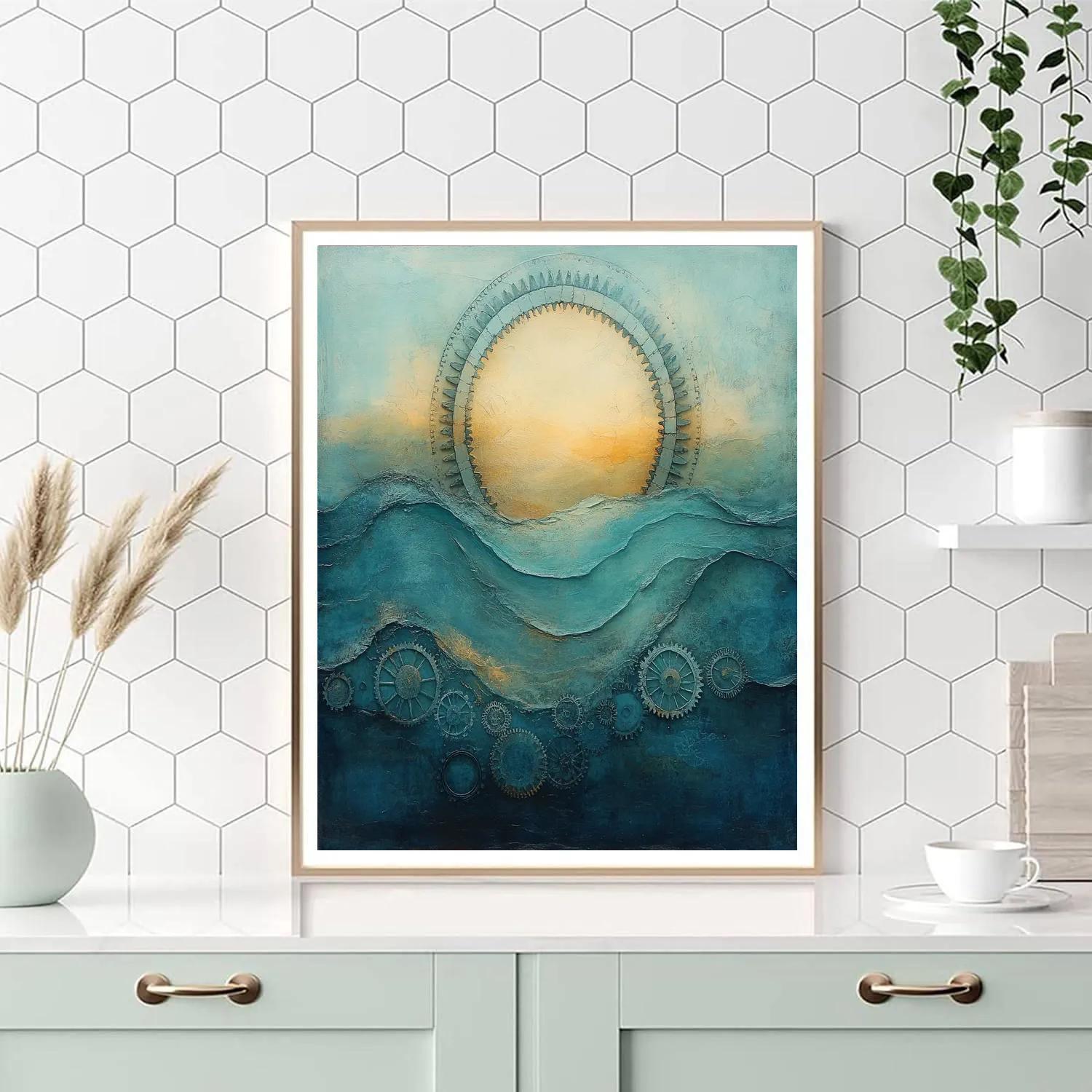 Max Ernst Inspired Clockwork Tides DIY paint by numbers