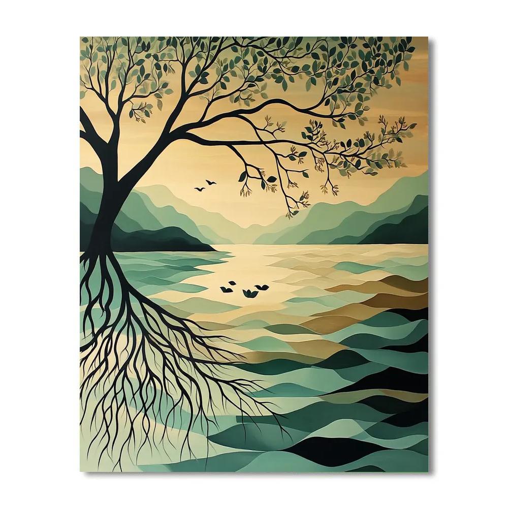 Nandalal Bose Inspired Monsoon Mangrove Rhythm Painting by numbers kit