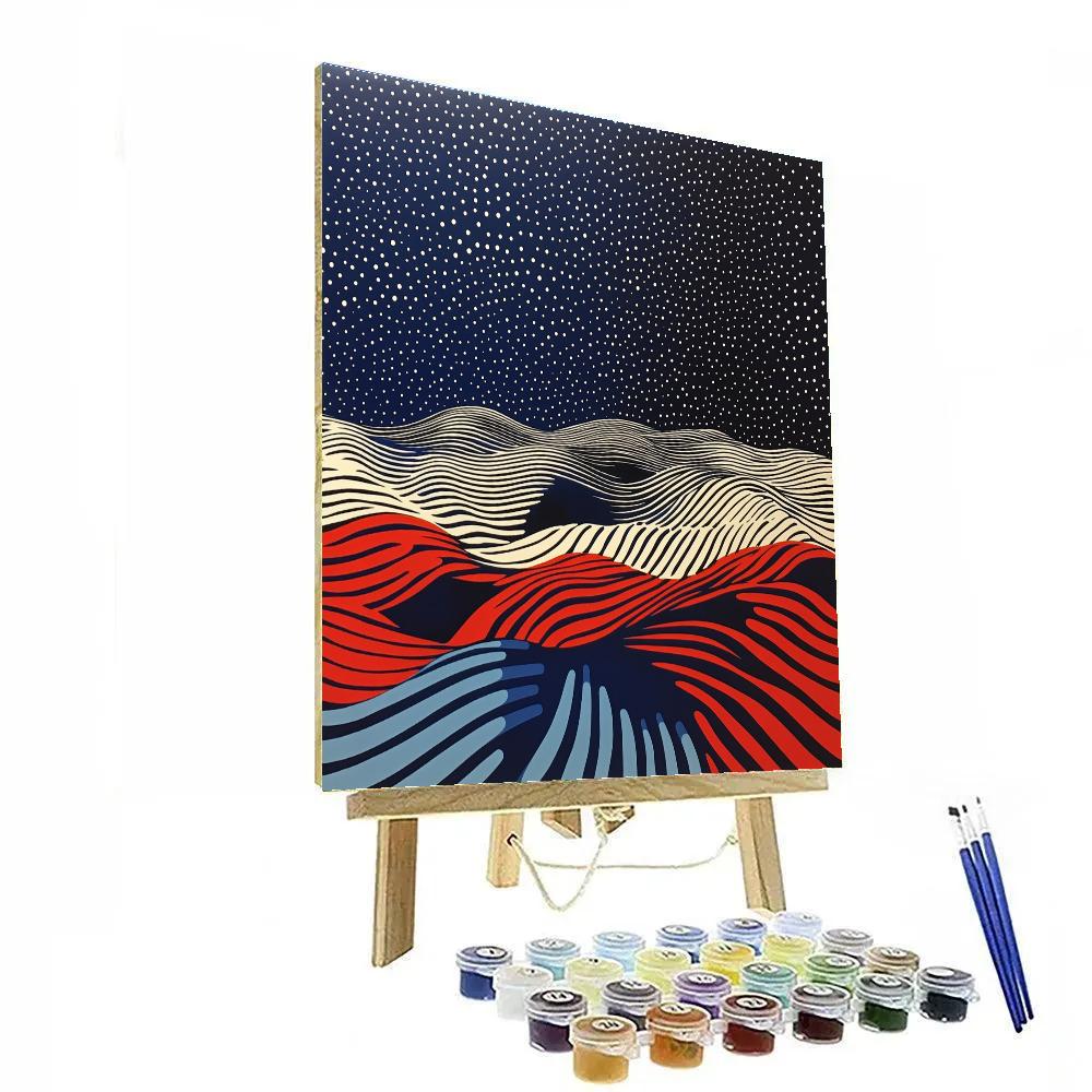 Yayoi Kusama Inspired Cosmic Polka Field Paint by numbers kits