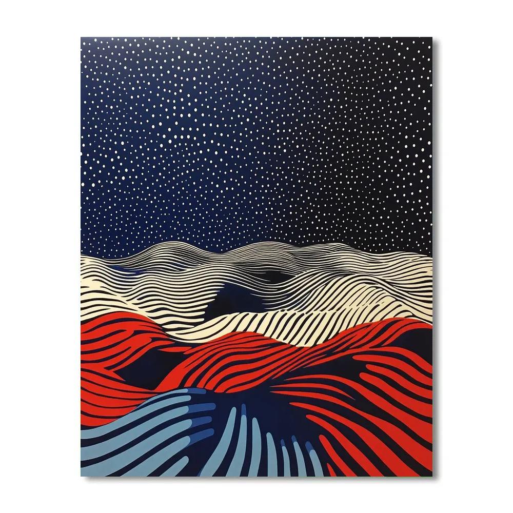 Yayoi Kusama Inspired Cosmic Polka Field Paint by numbers kits