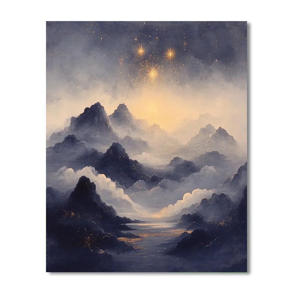 Zhao Mengfu Inspired Celestial Ink Nebula Numbered painting kits