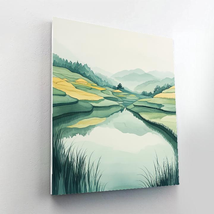 Hiroshige Inspired Rice Field After Rain Paint by numbers art