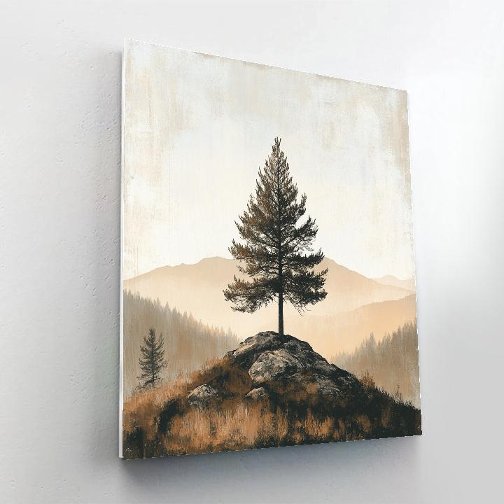 Zhao Mengfu Inspired Autumn Pine Silhouette Painting by numbers kit