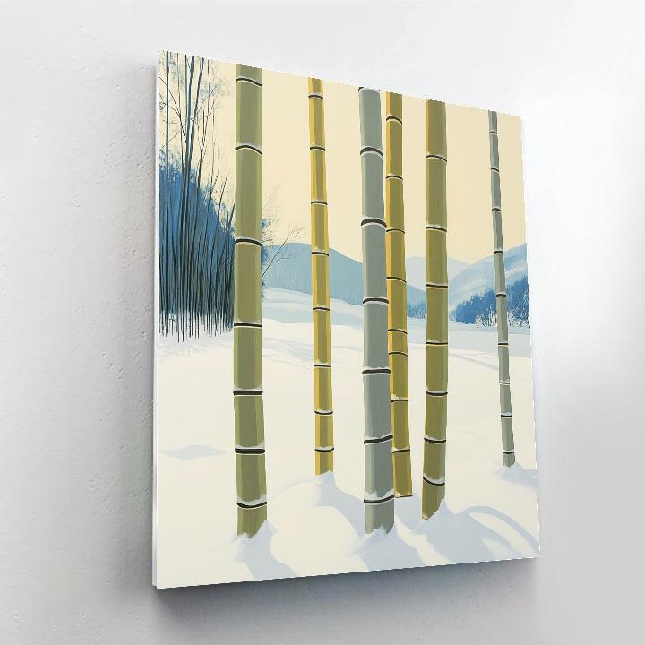 Hiroshige Inspired Snowy Bamboo Grove paint by number
