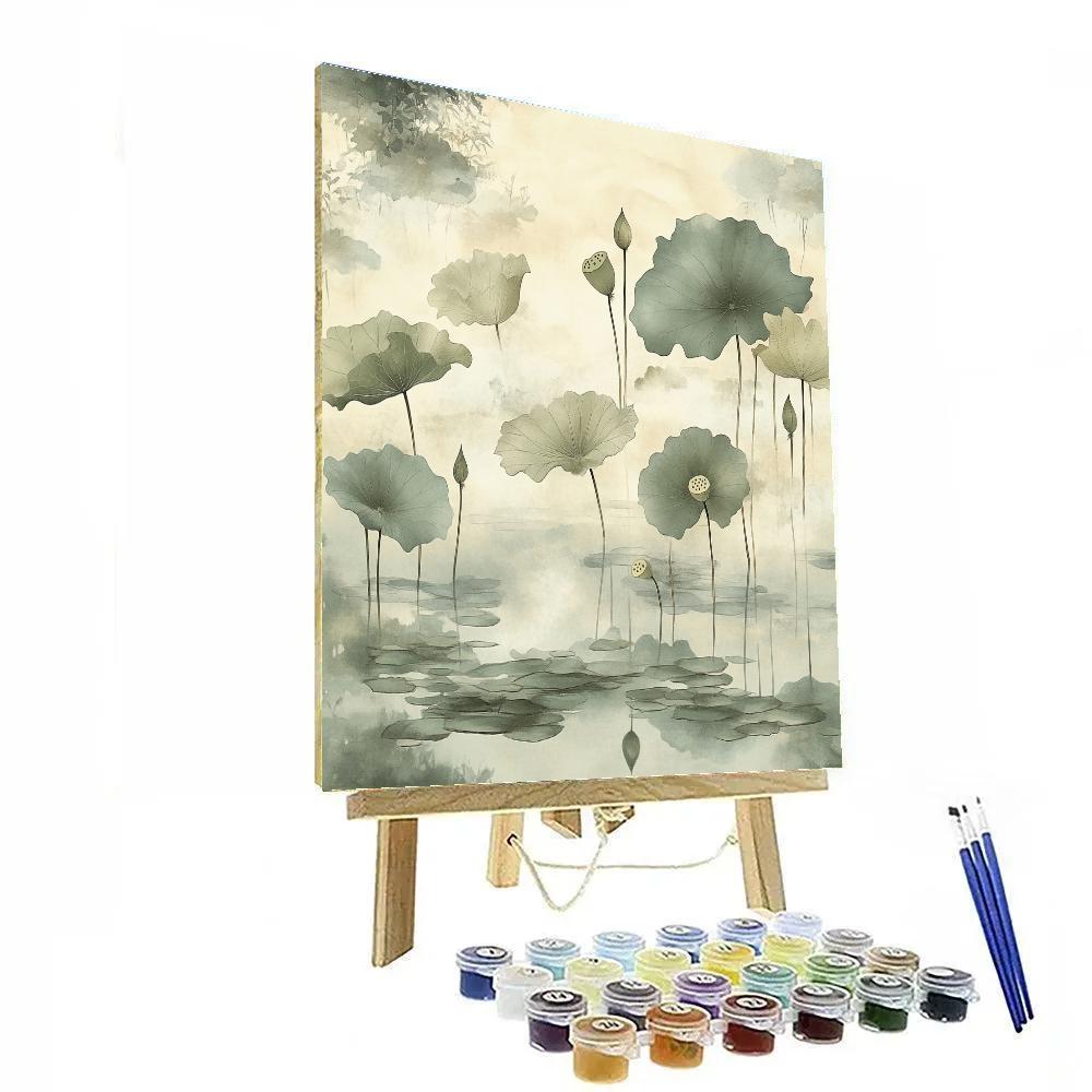 Zhao Mengfu Inspired Lotus Whisper DIY paint by numbers