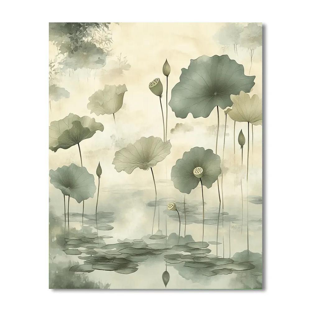 Zhao Mengfu Inspired Lotus Whisper DIY paint by numbers