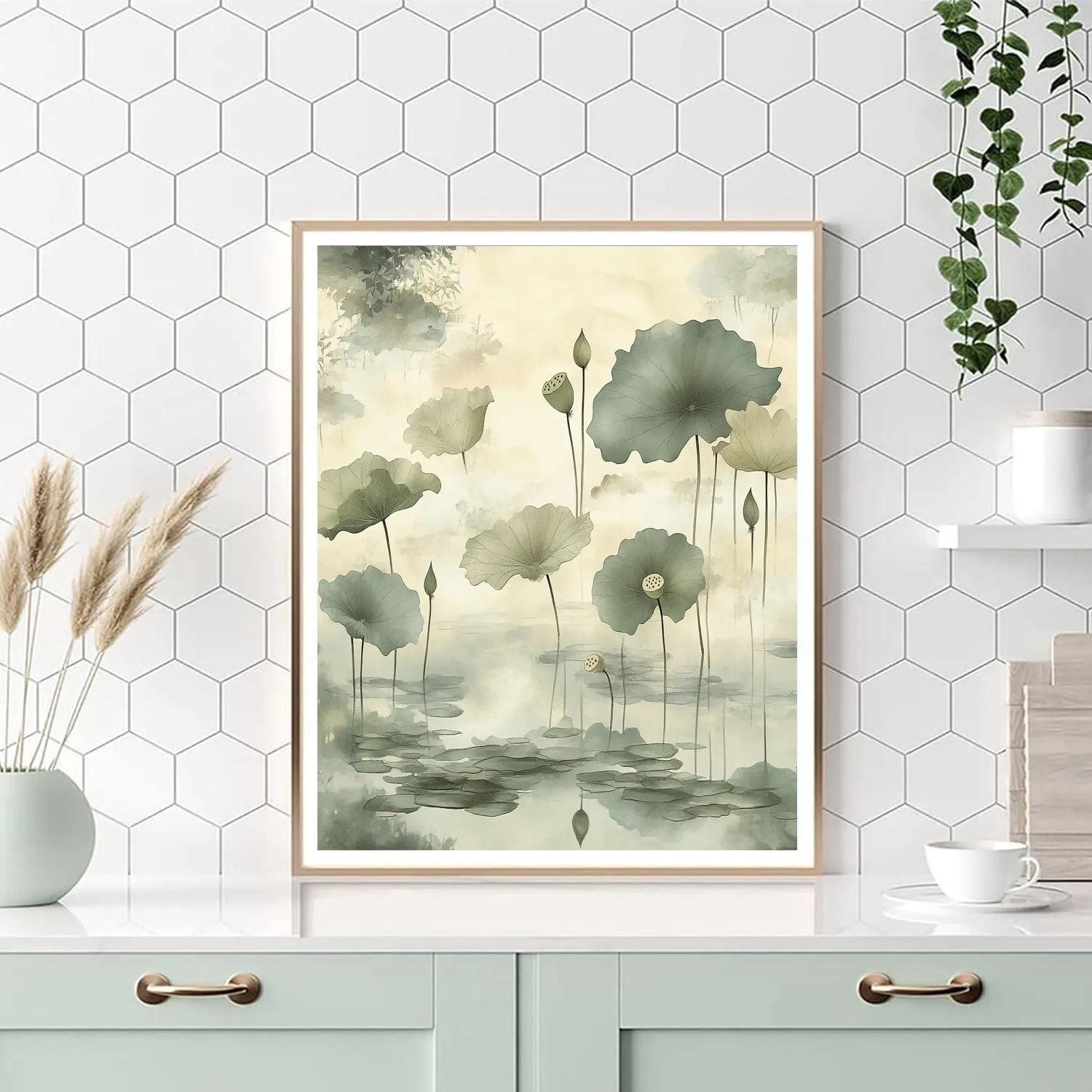 Zhao Mengfu Inspired Lotus Whisper DIY paint by numbers