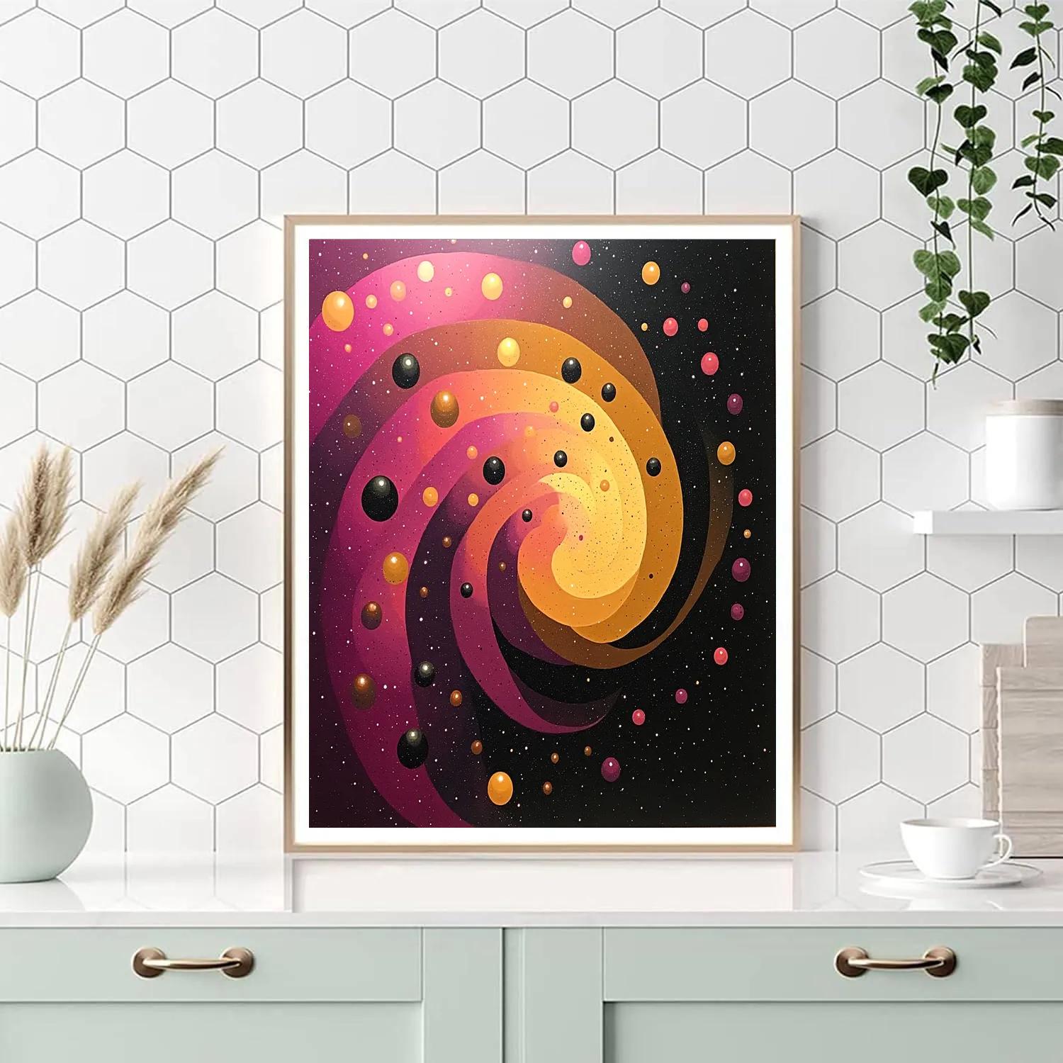 Yayoi Kusama Inspired Nebula Of Floating Orbs Paint by numbers kits