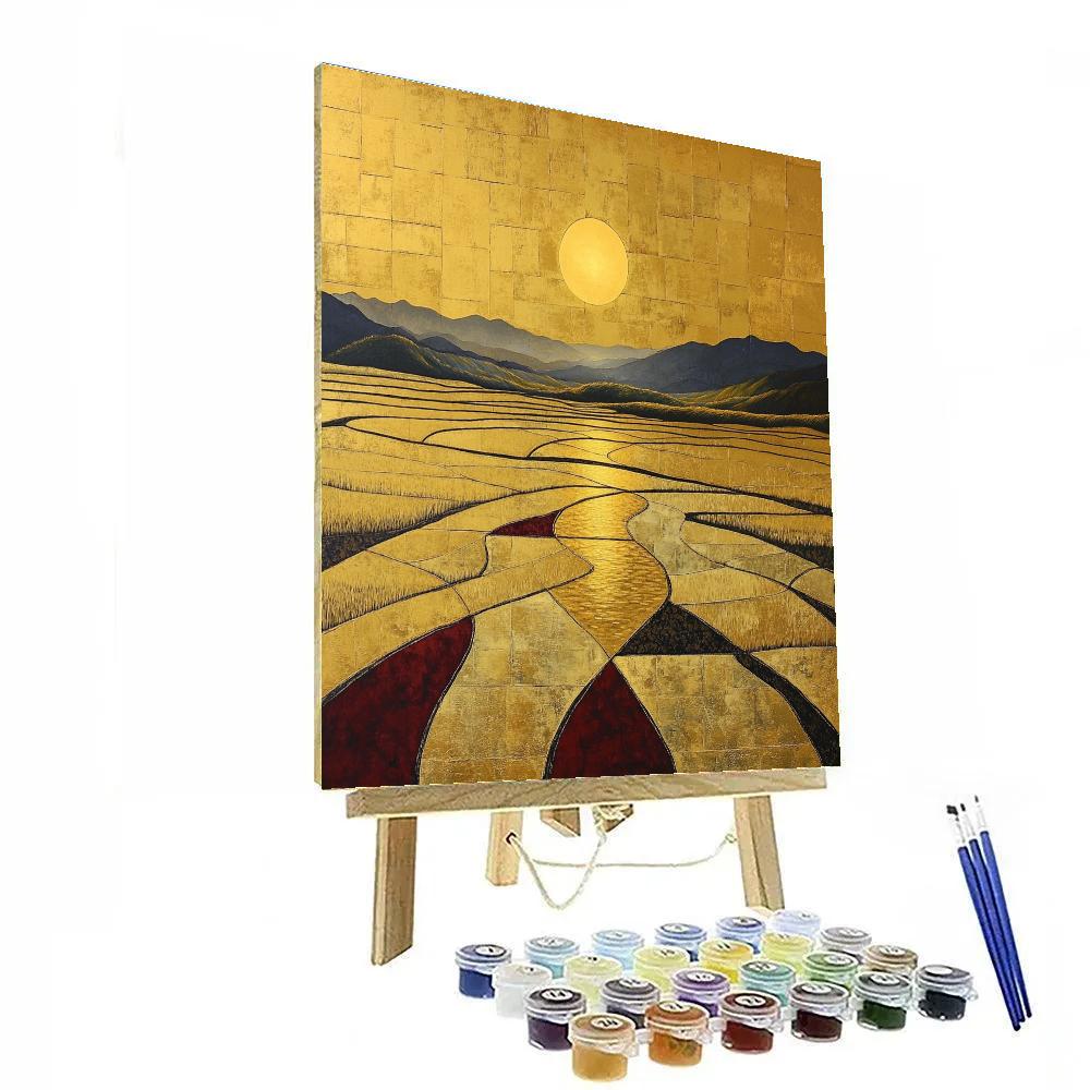 Nandalal Bose Inspired Harvest Moon Rice Fields Numbered painting kits