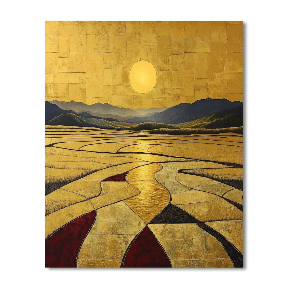 Nandalal Bose Inspired Harvest Moon Rice Fields Numbered painting kits