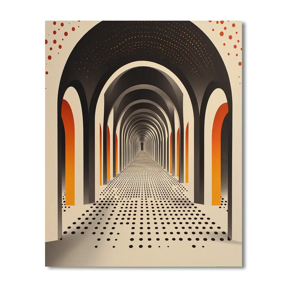 Yayoi Kusama Inspired Polka Infinity Corridor paint by color