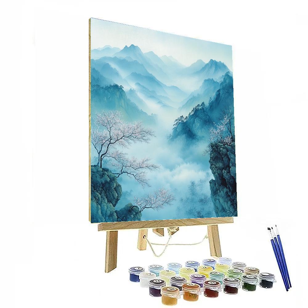 Hiroshige Inspired Mountain Mist Numbered painting kits