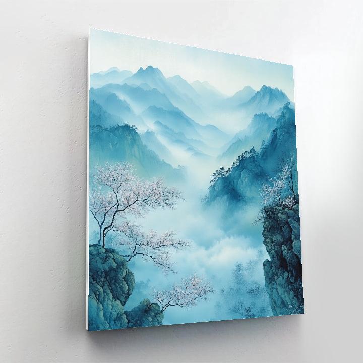Hiroshige Inspired Mountain Mist Numbered painting kits