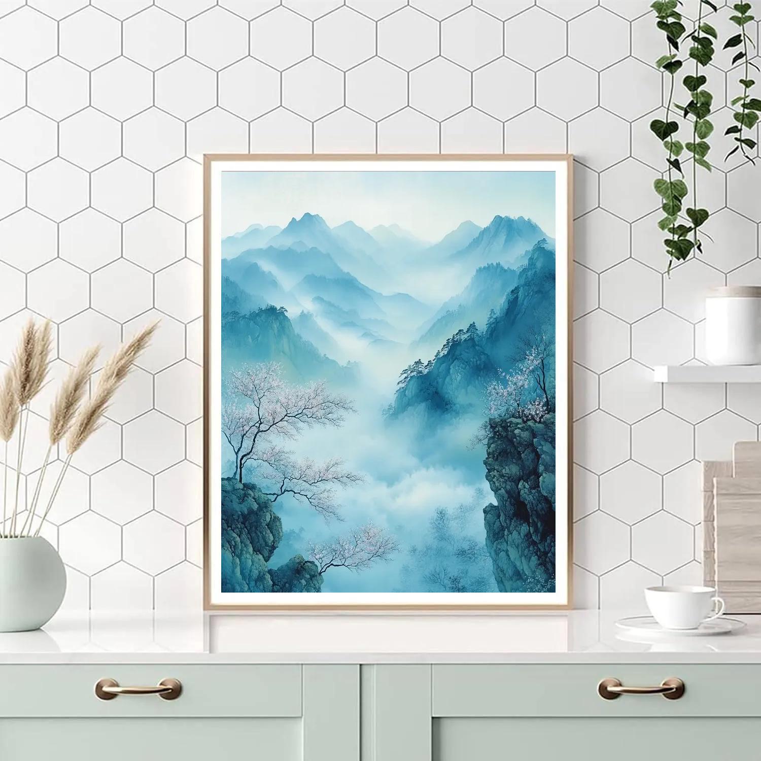 Hiroshige Inspired Mountain Mist Numbered painting kits