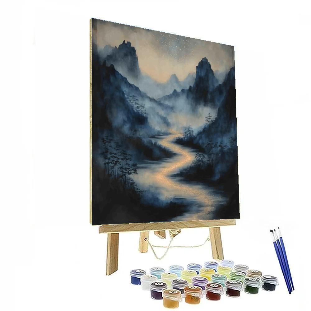 Zhao Mengfu Inspired River Of Falling Stars Paint by numbers art