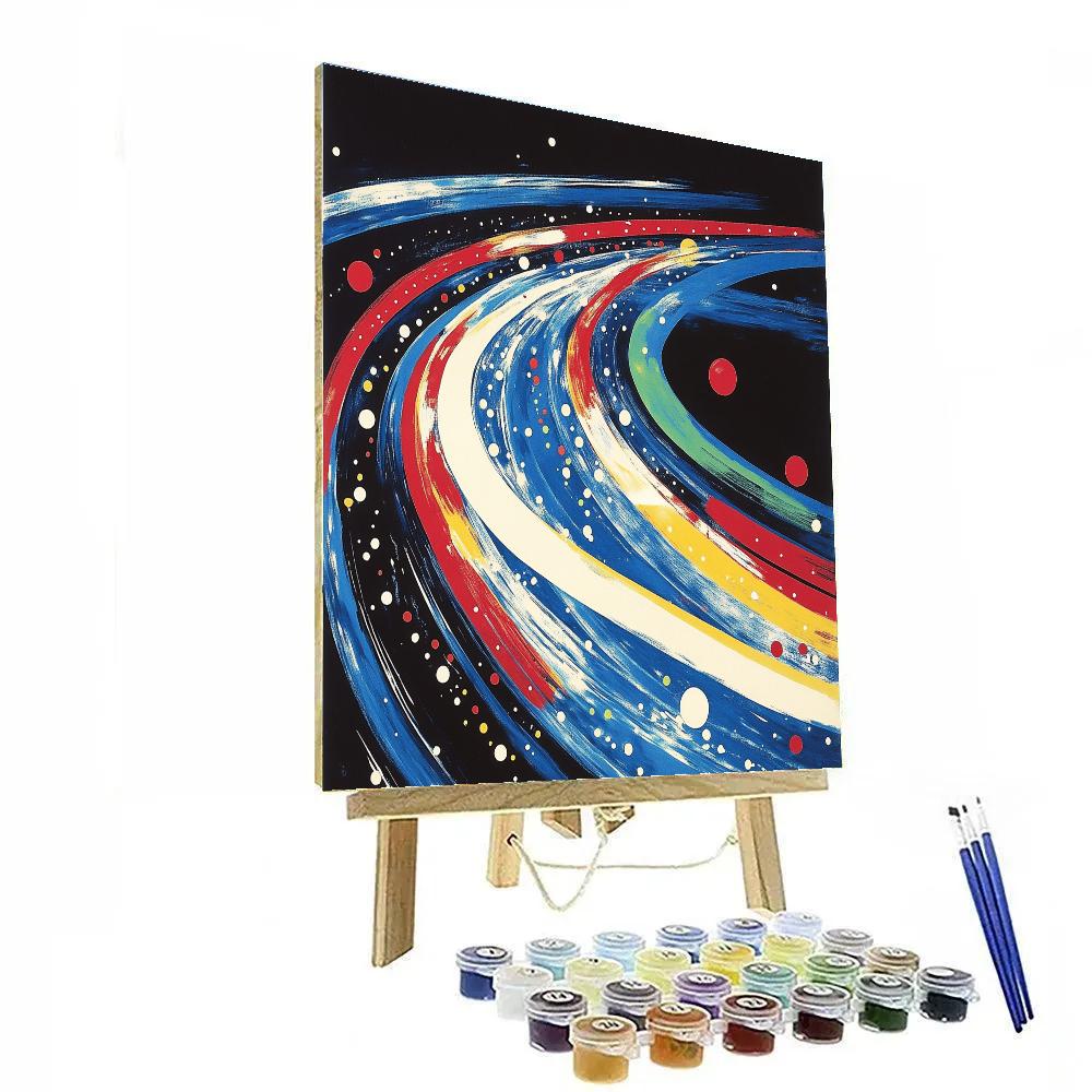 Yayoi Kusama Inspired Polychrome Orbit Field Paint by numbers kits