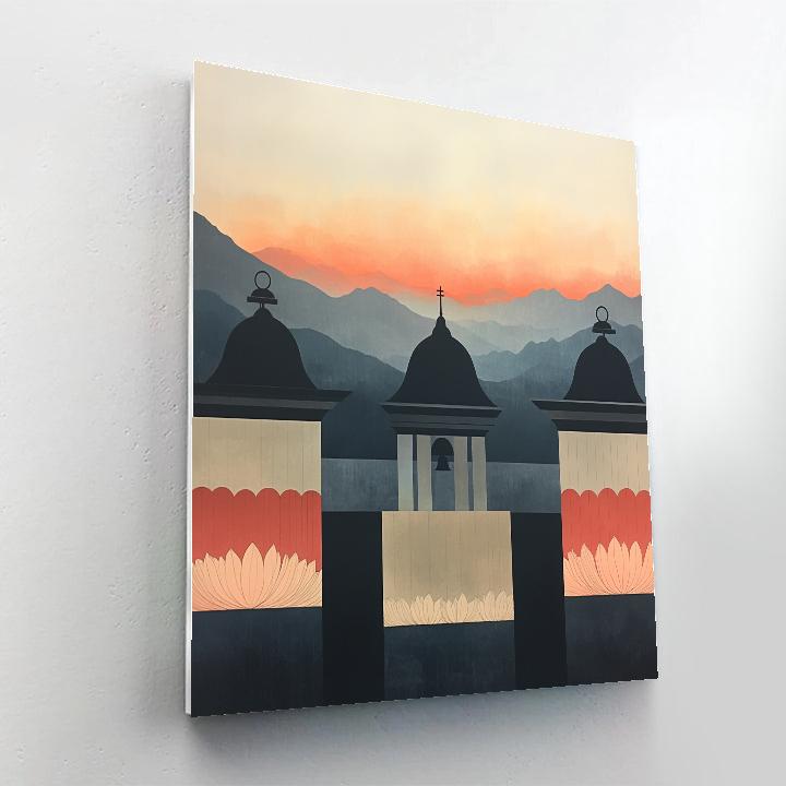 Nandalal Bose Inspired Temple Bell Motif Horizon paint by color