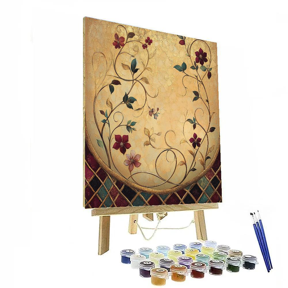 Gustav Klimt Inspired Cosmic Garden paint by numbers