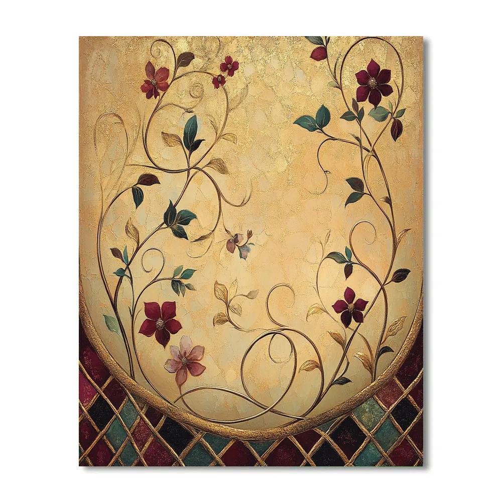 Gustav Klimt Inspired Cosmic Garden paint by numbers