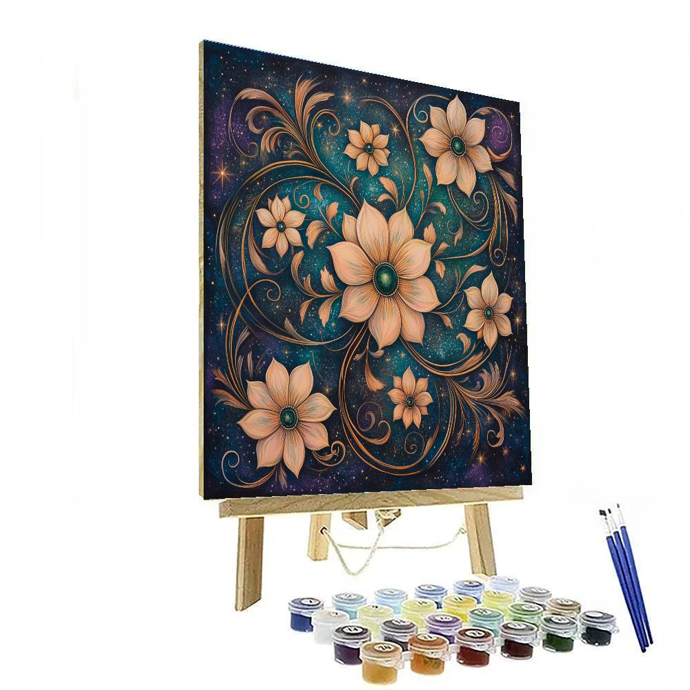 Alphonse Mucha Inspired Nebula Floral Harmony Painting by numbers kit