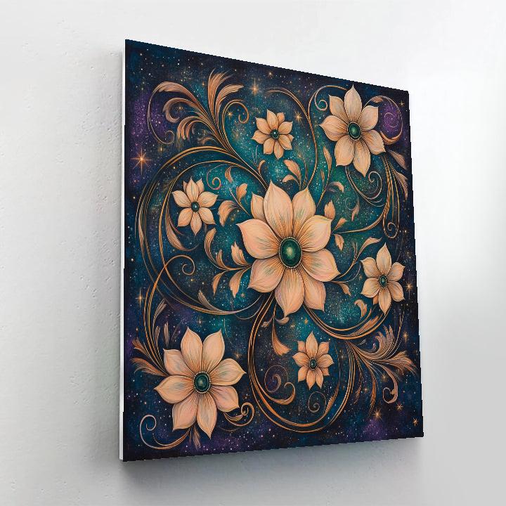 Alphonse Mucha Inspired Nebula Floral Harmony Painting by numbers kit