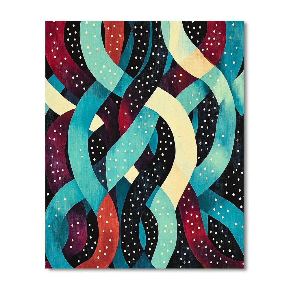 Yayoi Kusama Inspired Looping Galaxy Tapestry paint by numbers