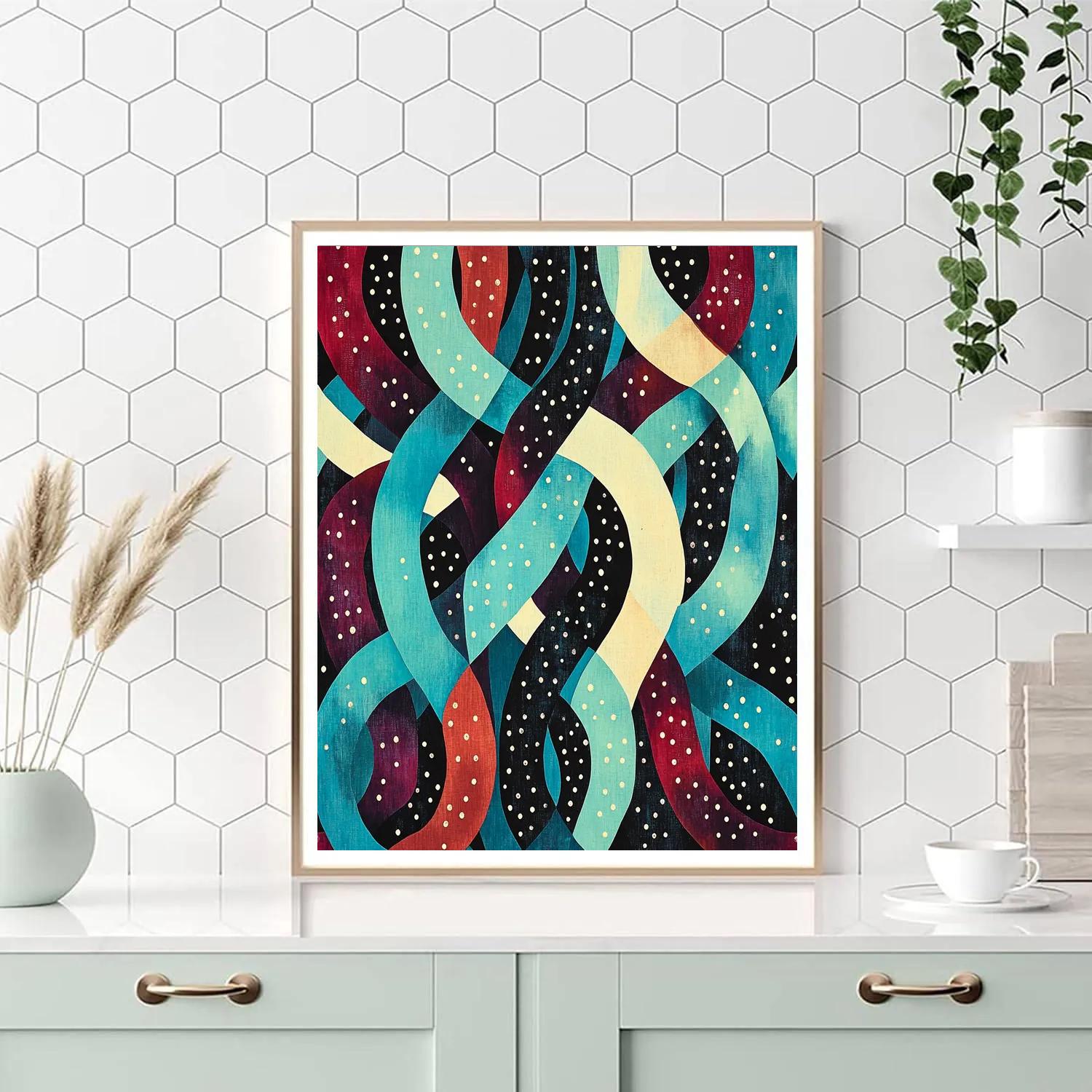 Yayoi Kusama Inspired Looping Galaxy Tapestry paint by numbers