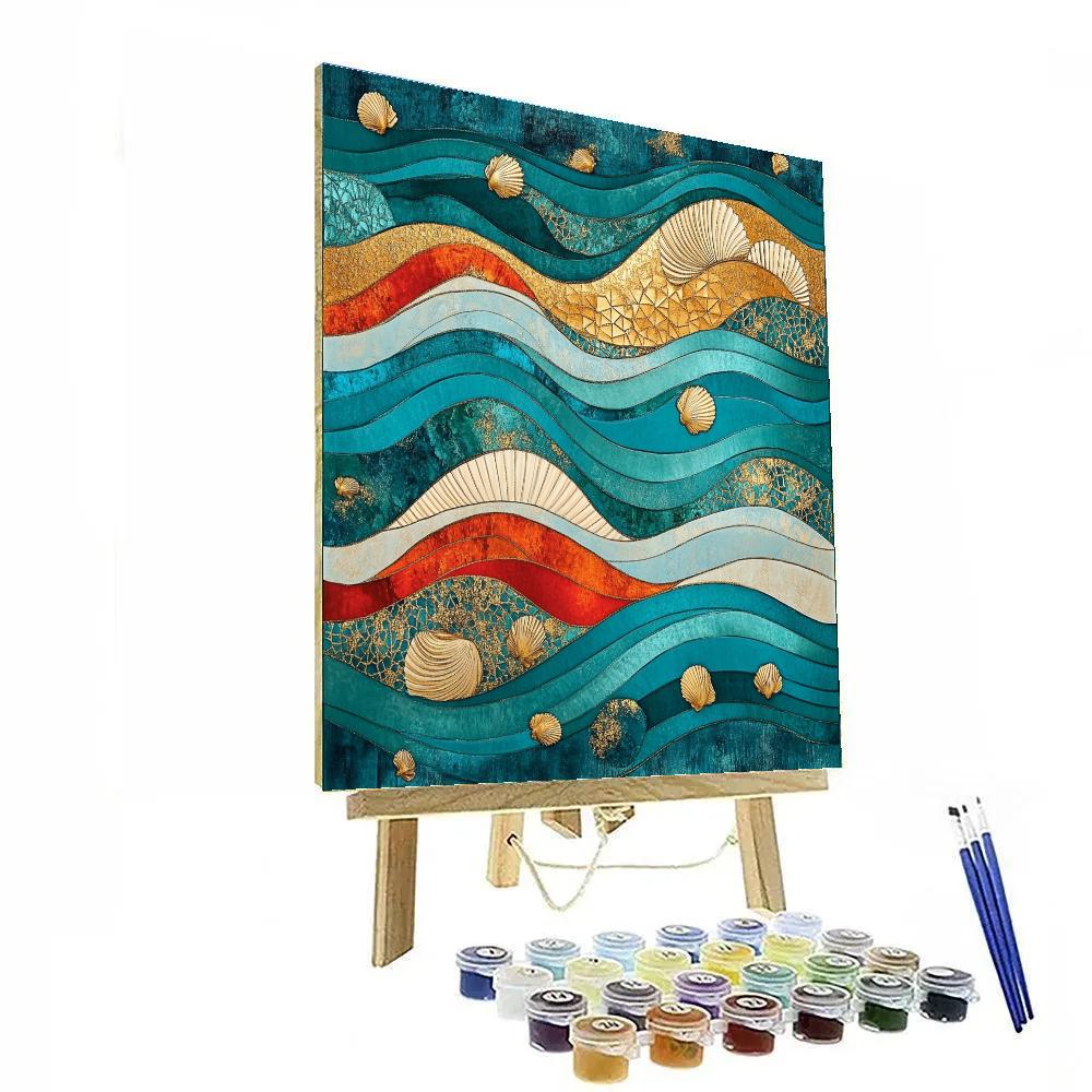 Gustav Klimt Inspired Aureate Ocean Paint by numbers kits